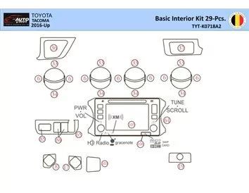 Toyota Tacoma 2016-2021 Interior WHZ Dashboard trim kit 29 Parts - 1 - Interior Dash Trim Kit