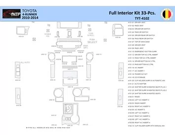 Toyota 4Runner 2010-2014 Interior WHZ Dashboard trim kit 33 Parts - 1 - Interior Dash Trim Kit