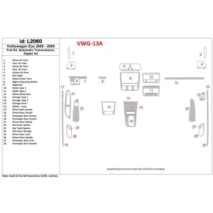 Volkswagen EOS 2006-UP Full Set, Automatic Gear Interior BD Dash Trim Kit 2