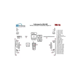 Volkswagen EOS 2006-UP Full Set, Automatic Gear Interior BD Dash Trim Kit