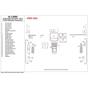 Volkswagen EOS 2013-UP Full Set, Automatic Gearbox Interior BD Dash Trim Kit 2