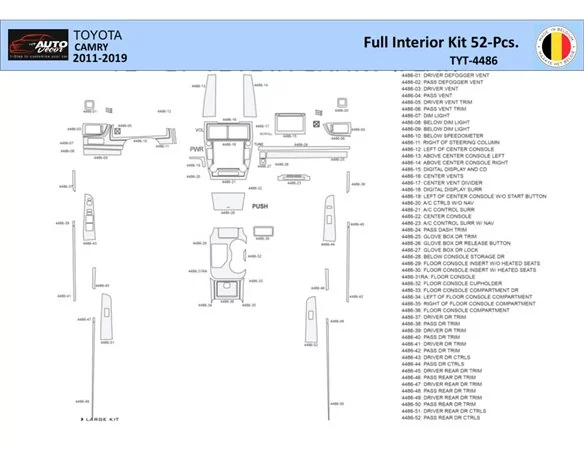 Toyota Camry 2011-2019 Interior WHZ Dashboard trim kit 52 Parts - 1 - Interior Dash Trim Kit