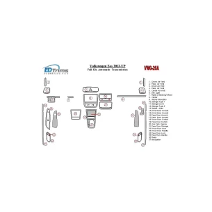 Volkswagen EOS 2013-UP Full Set, Automatic Gearbox Interior BD Dash Trim Kit