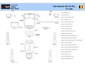 Toyota Camry 2011-2019 Interior WHZ Dashboard trim kit 21 Parts - 1 - Interior Dash Trim Kit
