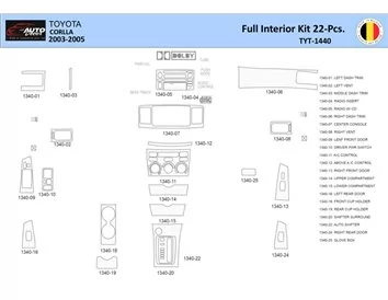 Toyota Corolla 2003 Interior WHZ Dashboard trim kit 22 Parts - 1 - Interior Dash Trim Kit