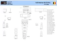 Toyota Corolla 2003 Interior WHZ Dashboard trim kit 22 Parts - 1 - Interior Dash Trim Kit