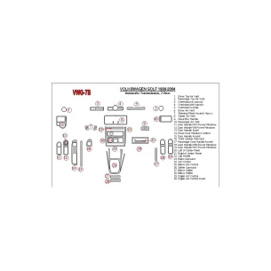 Volkswagen Golf 1999-2004 2 Doors, Automatic Gear Interior BD Dash Trim Kit