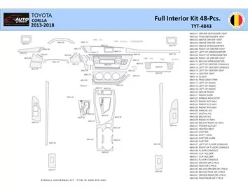 Toyota Corolla 2013-2018 Interior WHZ Dashboard trim kit 48 Parts - 1 - Interior Dash Trim Kit