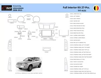 Toyota Highlander 2008-2013 Interior WHZ Dashboard trim kit 27 Parts - 1 - Interior Dash Trim Kit