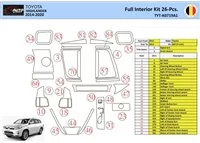 Toyota Highlander 2013-2016 Interior WHZ Dashboard trim kit 26 Parts - 1 - Interior Dash Trim Kit