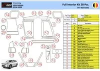Toyota Highlander 2013-2016 Interior WHZ Dashboard trim kit 28 Parts - 1 - Interior Dash Trim Kit