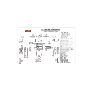 Volkswagen Golf 1999-2004 4 Doors, Manual Gear Box Interior BD Dash Trim Kit