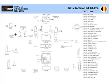 Toyota LandCruiser 2002-2006 Interior WHZ Dashboard trim kit 40 Parts - 1 - Interior Dash Trim Kit