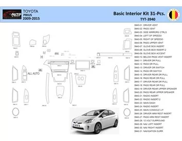 Toyota Prius 2009-2015 Interior WHZ Dashboard trim kit 31 Parts - 1 - Interior Dash Trim Kit