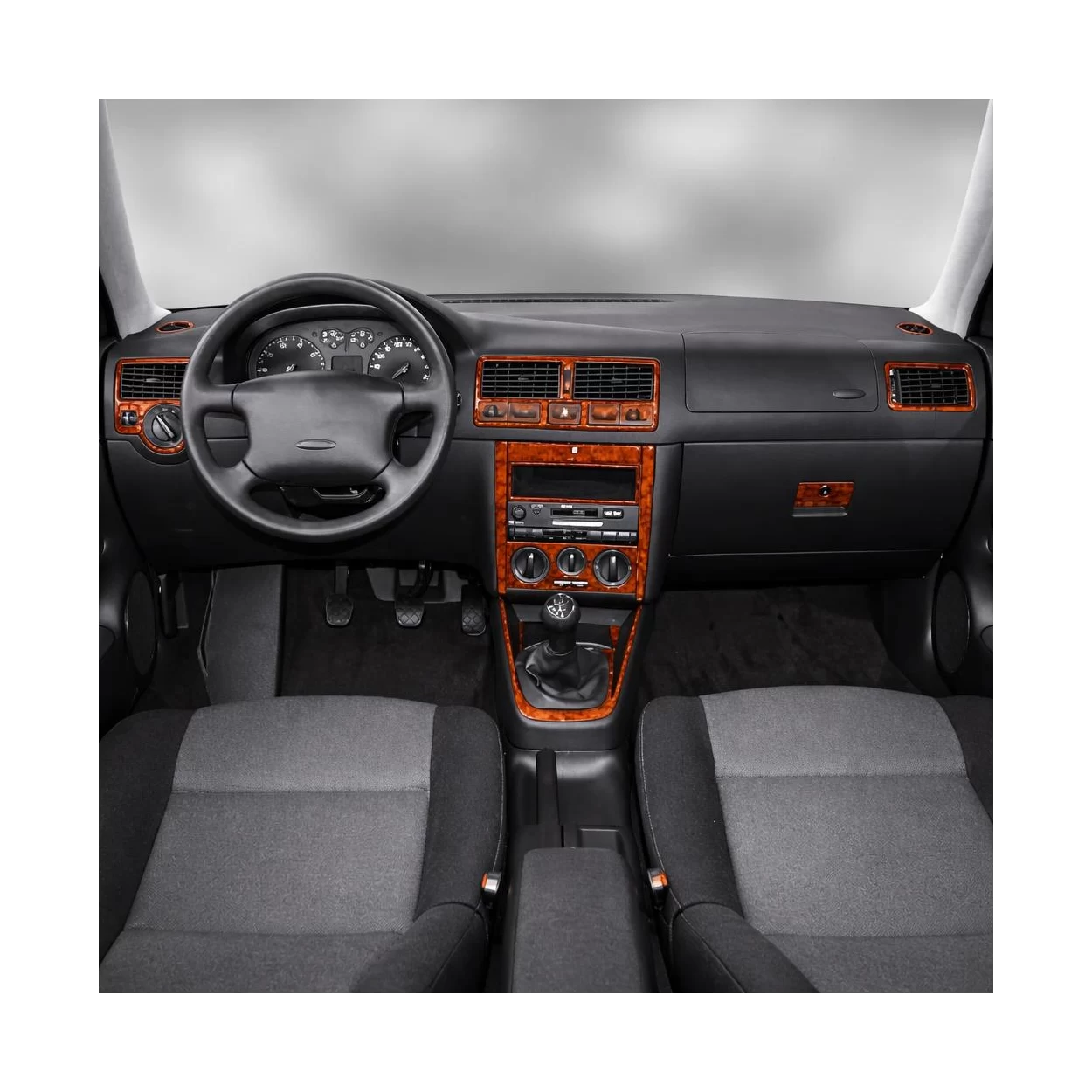 Volkswagen Golf IV 10.97-09.03 3D Interior Dashboard Trim Kit Dash Trim Dekor 15-Parts