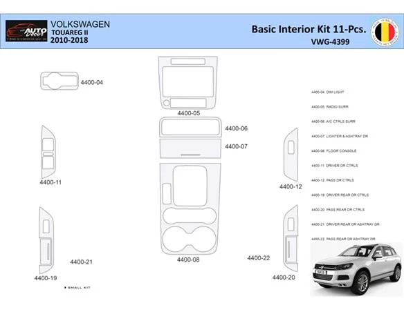 Volkswagen Touareg II 2010-2018 Interior WHZ Dashboard trim kit 11 Parts - 1 - Interior Dash Trim Kit