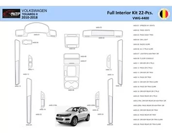 Volkswagen Touareg II 2010-2018 Interior WHZ Dashboard trim kit 22 Parts - 1 - Interior Dash Trim Kit