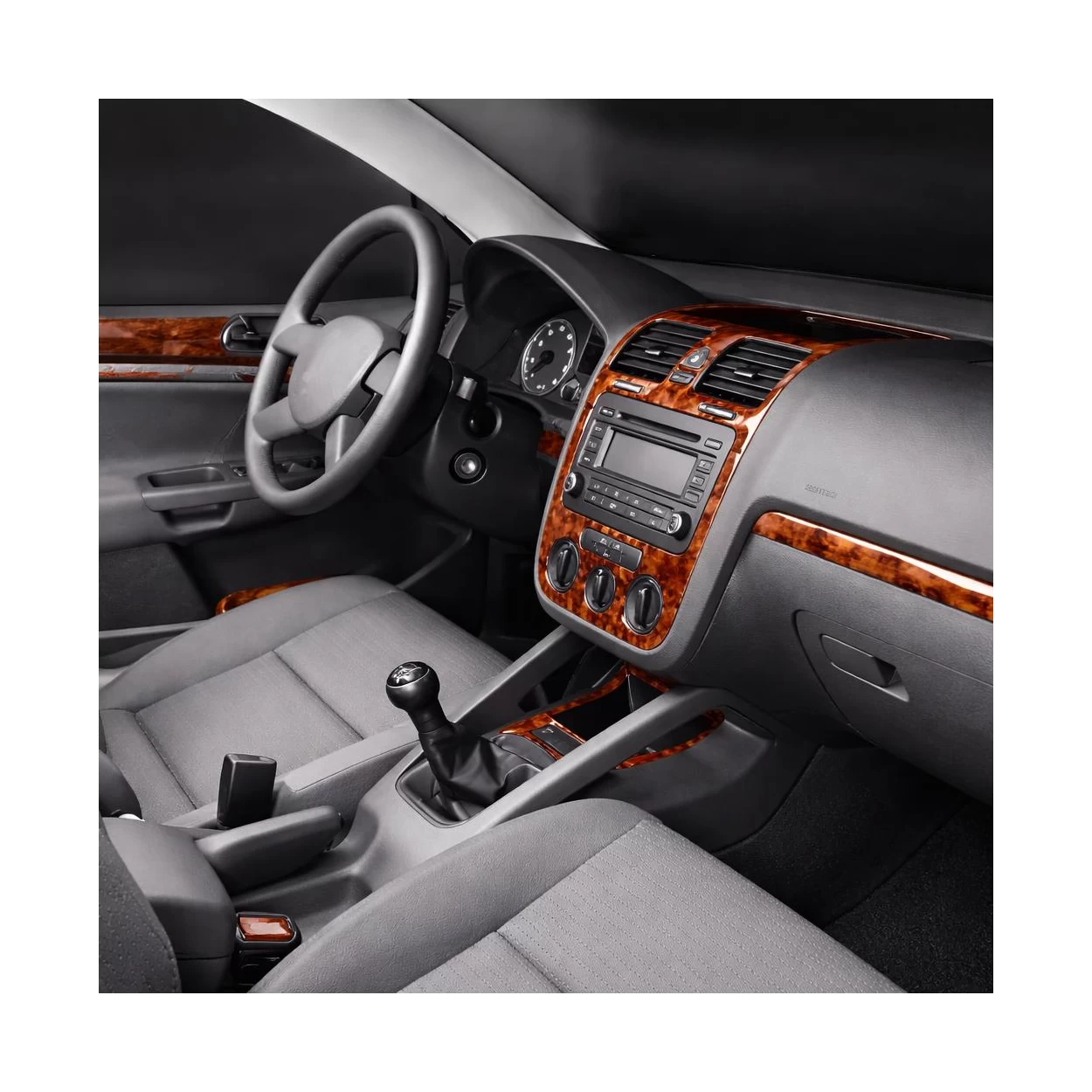 Volkswagen Golf V Jetta 10.03-10.08 3D Interior Dashboard Trim Kit Dash Trim Dekor 16-Parts