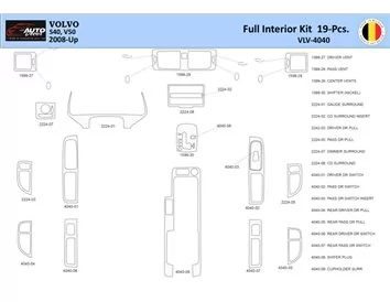 Volvo S40-V50 2004-2012 Interior WHZ Dashboard trim kit 19 Parts - 1 - Interior Dash Trim Kit