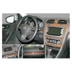 Volkswagen Golf VI 09.2008 3D Interior Dashboard Trim Kit Dash Trim Dekor 15-Parts