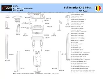 Audi A5 Cabrio 2008–2016 Interior WHZ Dashboard trim kit 40 Parts - 1 - Interior Dash Trim Kit