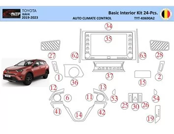 Toyota RAV4 2019 Interior WHZ Dashboard trim kit 24 Parts - 1 - Interior Dash Trim Kit