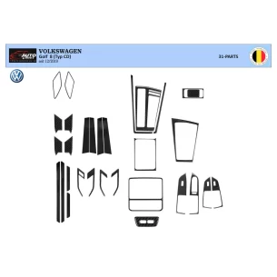 Volkswagen Golf VIII CD 2019 up 3D Interior Dashboard Trim Kit Dash Trim Dekor 31-Parts 2