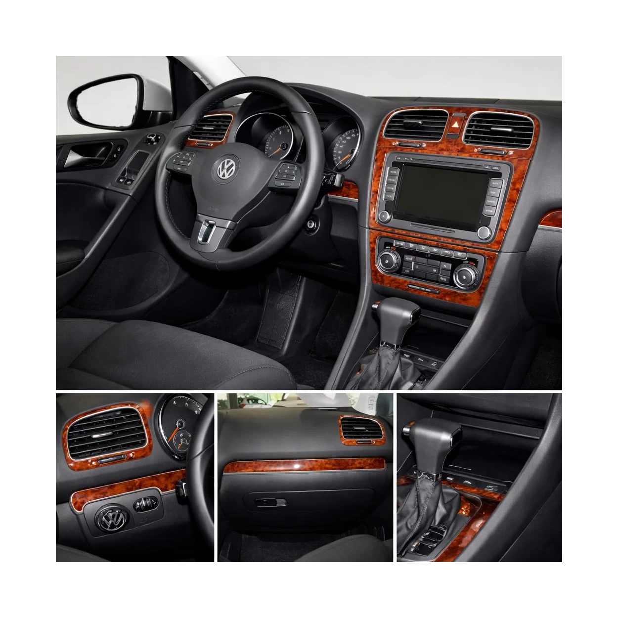 Volkswagen Jetta 01.2010 3D Interior Dashboard Trim Kit Dash Trim Dekor 16-Parts