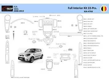 KIA Soul 2011 Interior WHZ Dashboard trim kit 20 Parts - 1 - Interior Dash Trim Kit
