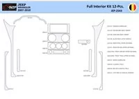 Jeep Wrangler 2007-2010 Interior WHZ Dashboard trim kit 12 Parts - 1 - Interior Dash Trim Kit