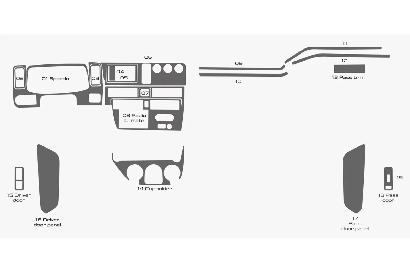 International LT Truck Year 2016-2022 Full Style Dash trim kit - 1 - Interior Dash Trim Kit