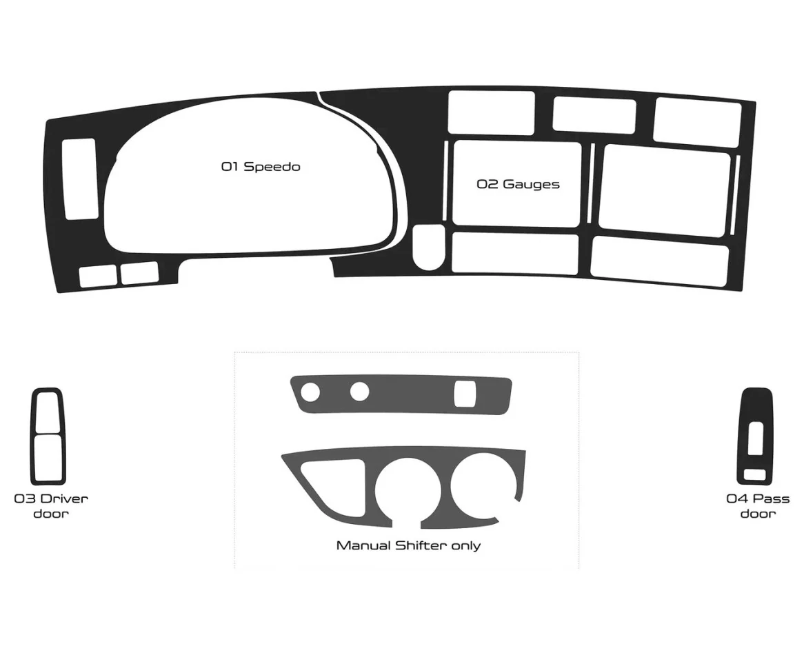 Kenworth T680 Truck- Year 2013-2021 Interior Style Dash trim kit - 1 - Interior Dash Trim Kit