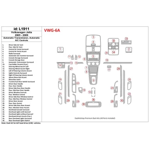 Volkswagen Jetta 2005-2009 Automatic Gear, Auto AC Control Interior BD Dash Trim Kit 2