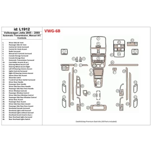 Volkswagen Jetta 2005-2009 Automatic Gear, Manual Gearbox AC Control Interior BD Dash Trim Kit 2