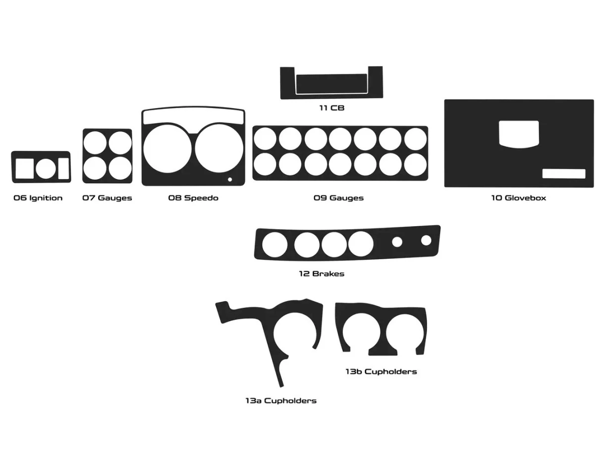 Kenworth W900 Truck- Year 2019-2022 Interior Style Full Dash Trim Kit - 1 - Interior Dash Trim Kit
