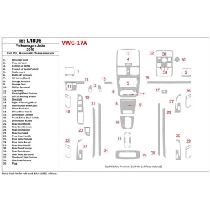 Volkswagen Jetta 2010-2010 Full Set, Automatic Gear Interior BD Dash Trim Kit 2