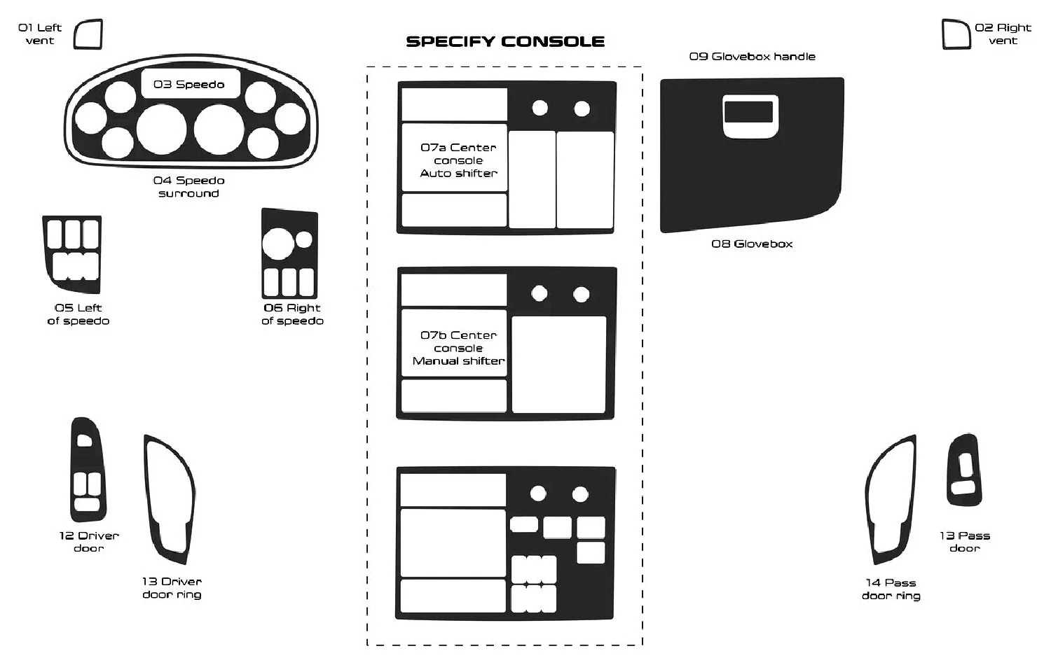 Peterbilt 348 Truck - Year 2014-2022 Interior Cabin Style Full Dash trim kit - 1 - Interior Dash Trim Kit