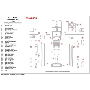 Volkswagen Jetta 2010-2010 Full Set, Manual Gear Box Interior BD Dash Trim Kit 2