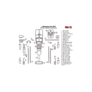 Volkswagen Jetta 2010-2010 Full Set, Manual Gear Box Interior BD Dash Trim Kit