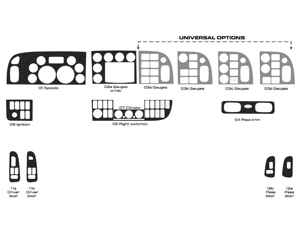Peterbilt 365 Truck - Year 2016-2021 Interior Cabin Style Full Dash trim kit - 1 - Interior Dash Trim Kit