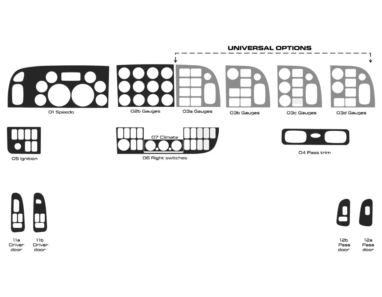 Peterbilt 389 Truck - Year 2016-2021 Interior Cabin Style Full Dash trim kit - 1 - Interior Dash Trim Kit