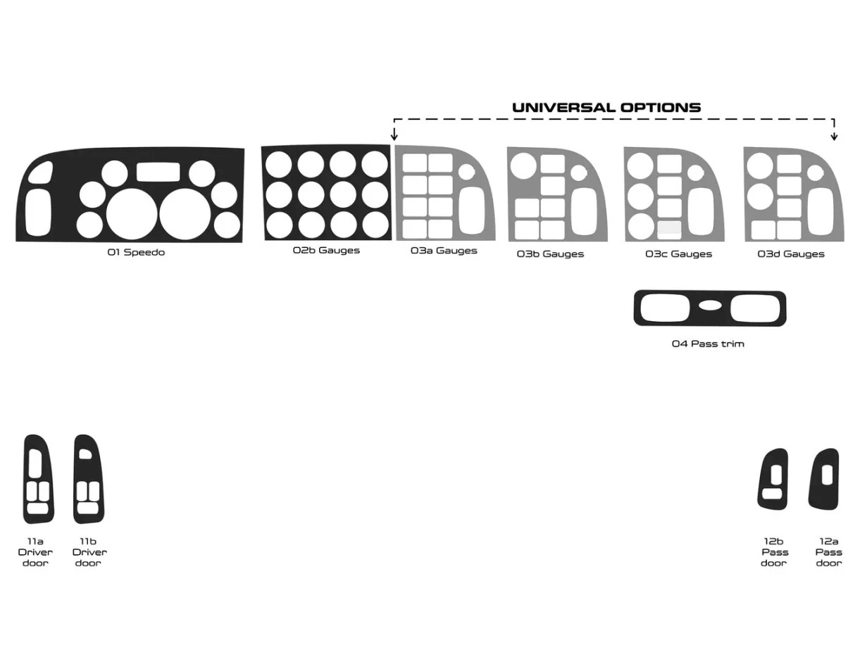Peterbilt 389 Truck - Year 2016-2021 Interior Cabin Style Much Original Dash trim kit - 1 - Interior Dash Trim Kit
