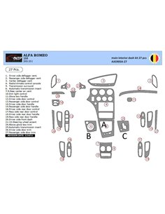 Alfa Romeo 159 2005-2011 3D Interior Dashboard Trim Kit WHZ Dash Trim Dekor 27-Parts 2