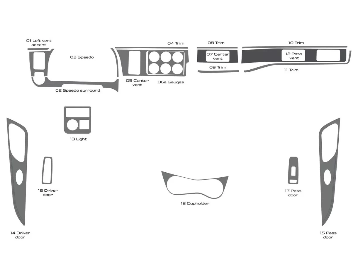 Peterbilt 567 Truck - Year 2022-2023 Interior Cabin Style Full Dash trim kit - 1 - Interior Dash Trim Kit