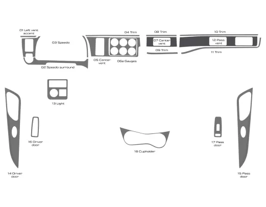 Peterbilt 579 Truck - Year 2022-2023 Interior Cabin Style Full Dash trim kit - 1 - Interior Dash Trim Kit