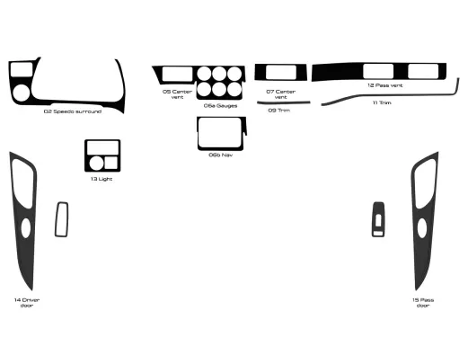 Peterbilt 579 Truck - Year 2013-2021 Interior Cabin Style Full Dash trim kit - 1 - Interior Dash Trim Kit