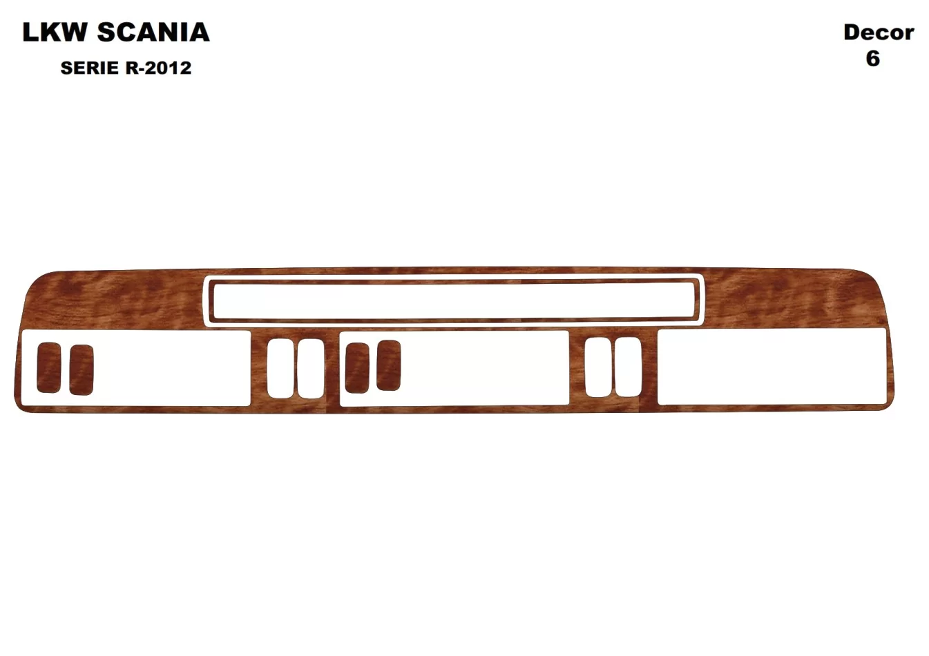 Scania R-Series R2 HighLine 2009 3D Interior Dashboard Trim Kit Dash Trim Dekor 6-Parts - 1 - Interior Dash Trim Kit