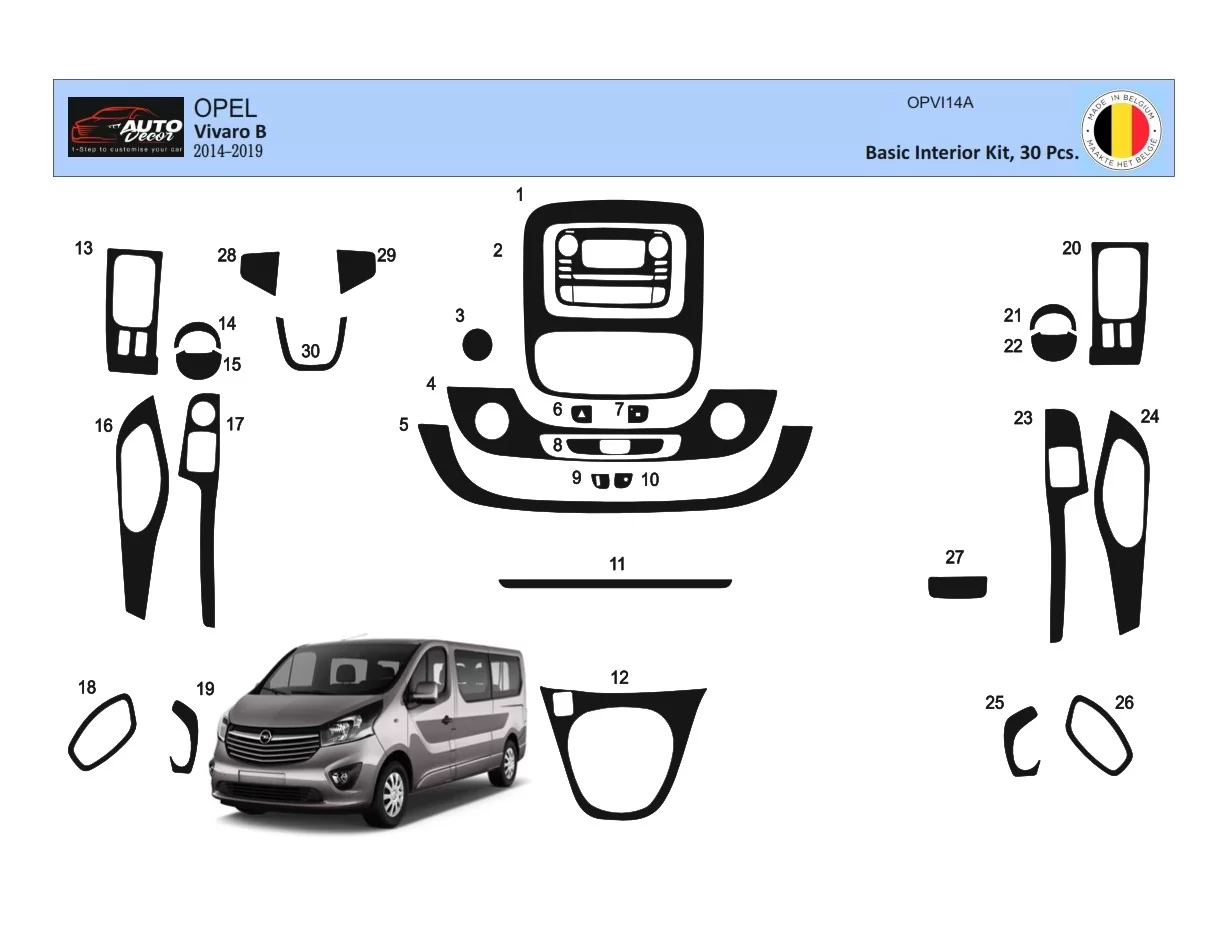 Fiat Talento 01.2015 3D Interior Dashboard Trim Kit Dash Trim Dekor 30-Parts - 1 - Interior Dash Trim Kit
