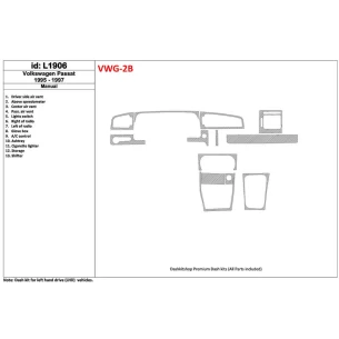 Volkswagen Passat 1995-1997 Manual Gearbox, 11 Parts set Interior BD Dash Trim Kit 2