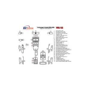 Volkswagen Passat 2006-2009 Automatic AC, Basic Set Interior BD Dash Trim Kit